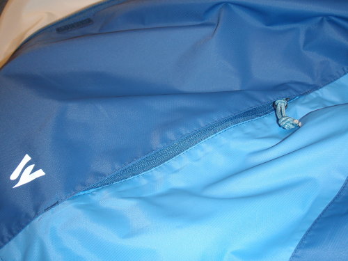 Close up of pocket zipper plus flap